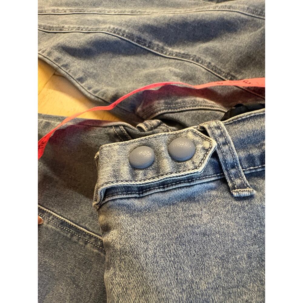 Maniere De Voir Curved Contour Panel Denim Jeans Blue Streetwear Cyber Y2K - Picture 6 of 11